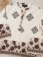 Premium Cotton Printed Co-Ord Set | Ethnic Floral Print Top with Wide-Leg Pants | 2-Piece Cord Set